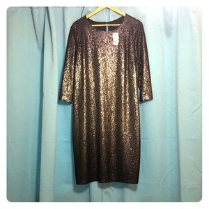 Lane Bryant 3 Toned Shimmer Tea Length Party Dress